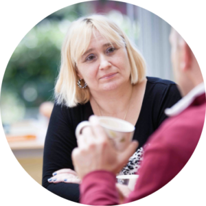 Women and Man in conversation