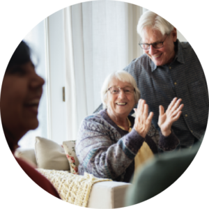 Couple at home in a conversation