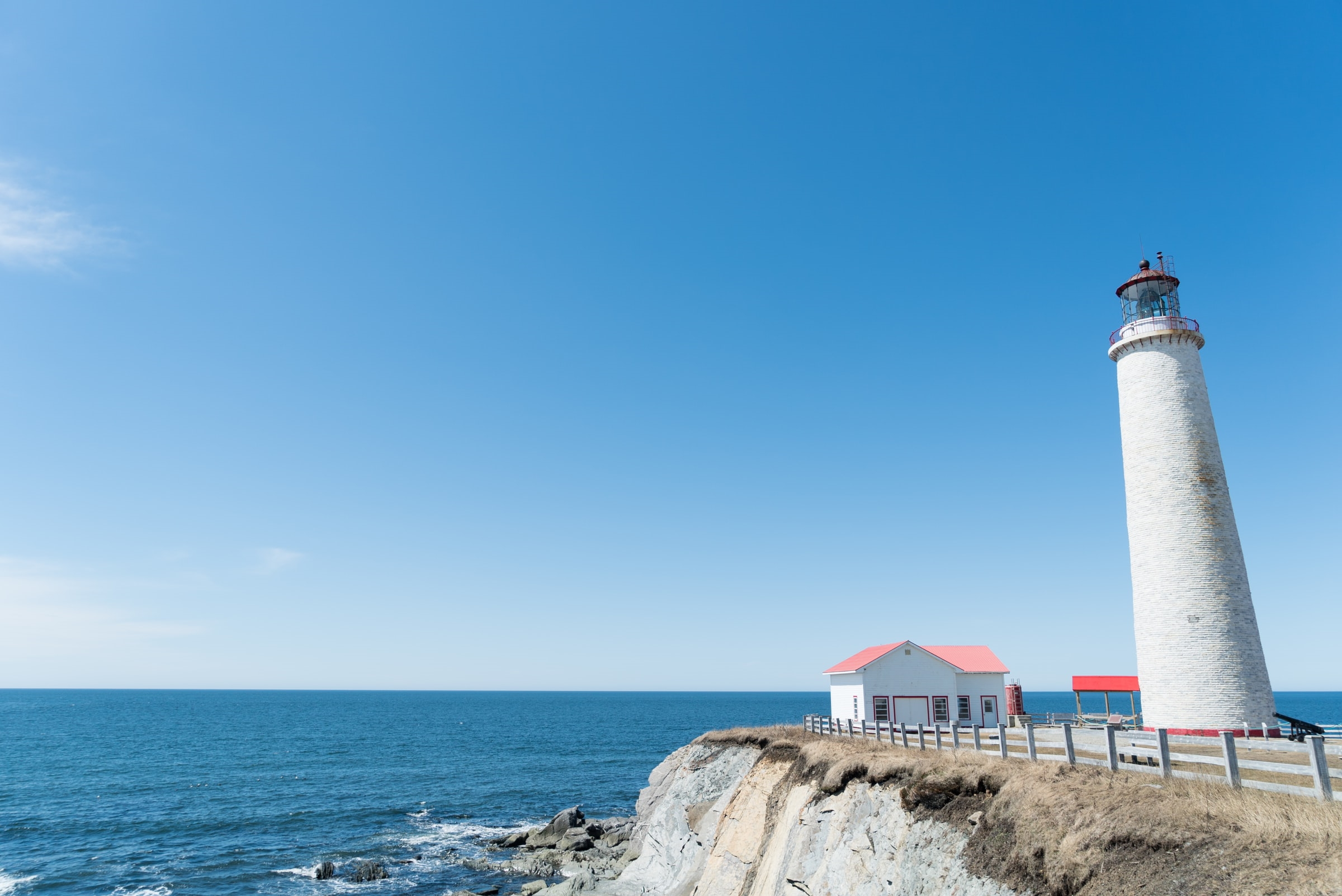 White lighthouse on the east-canadian coast