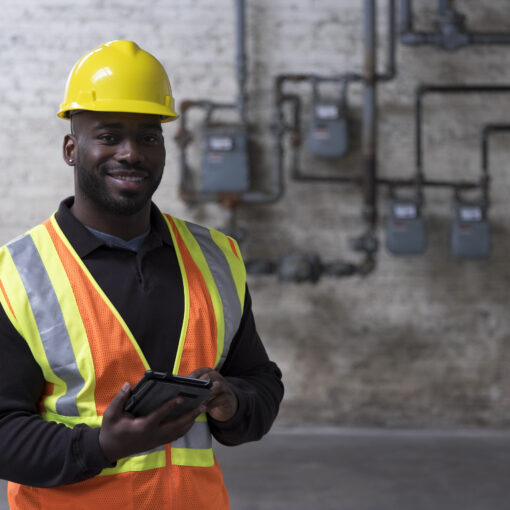 Portrait d'un ouvrier du bâtiment afro-américain