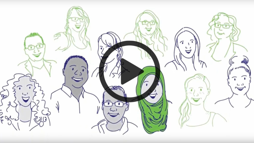 Cartoons of the MHCC Youth Council appear drawn onto a whiteboard. | Des caricatures du Conseil des jeunes de la CSMC apparaissent dessinées sur un tableau blanc.