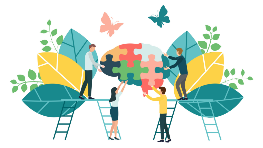 People solving a puzzle