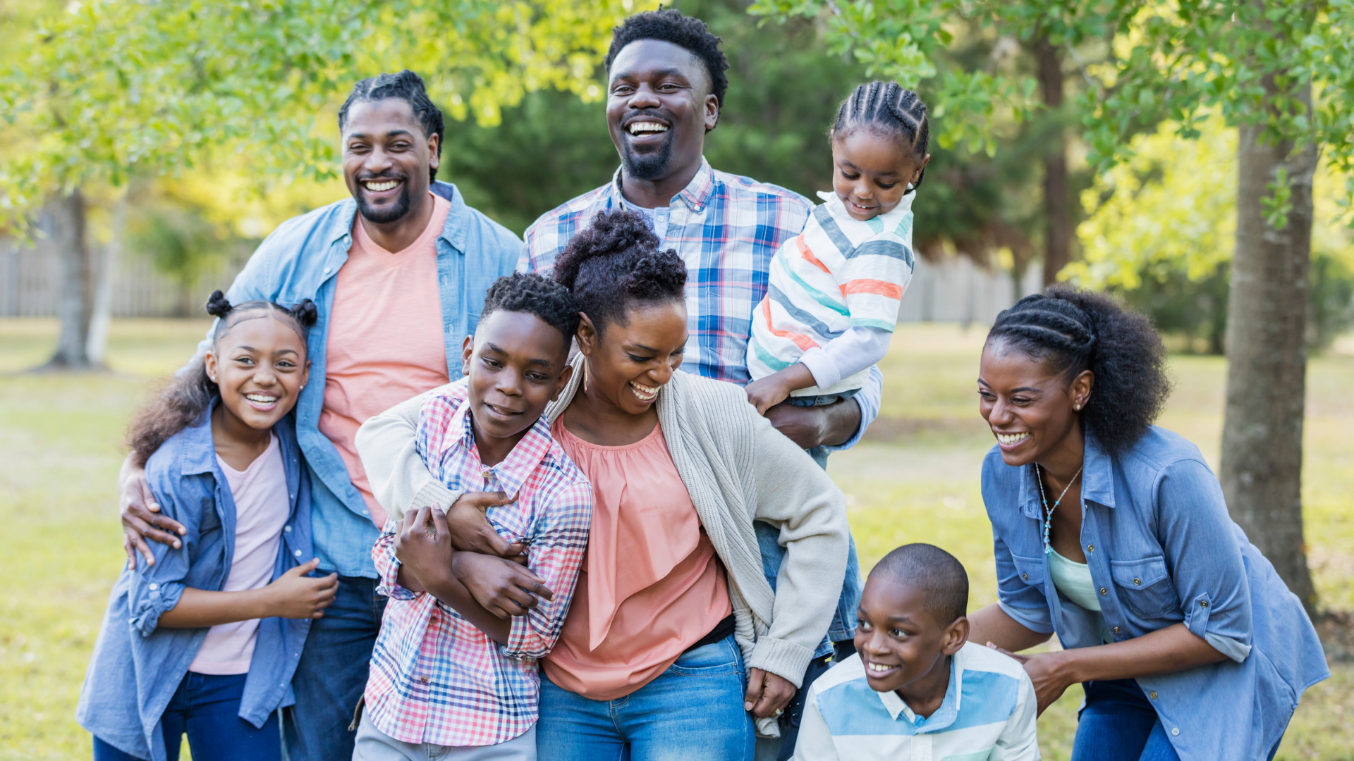 African American family enjoying time in the park