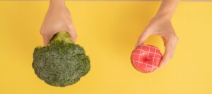 broccoli and donut