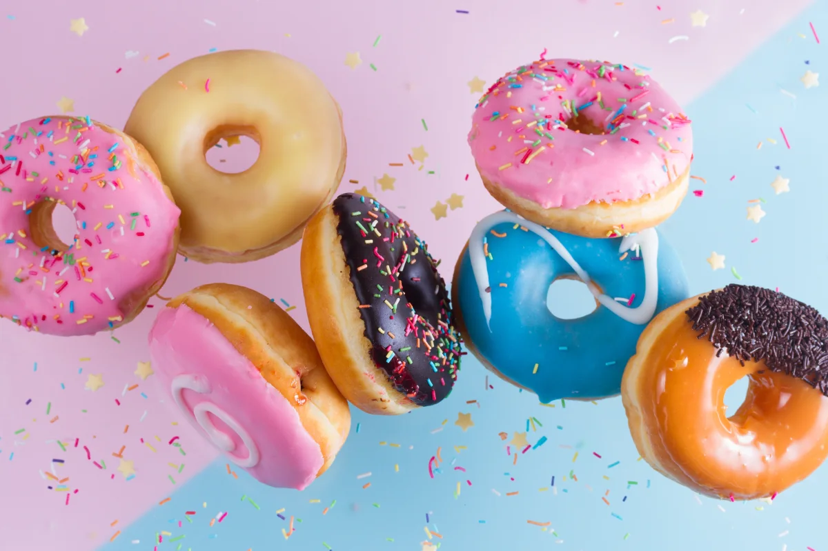 Picture of donuts and confetti