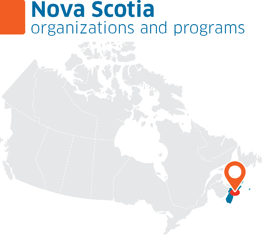 A map of Canada with the province of Nova Scotia highlighted