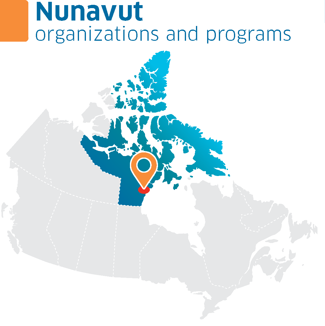 A map of Canada with the territory of Nunavut highlighted
