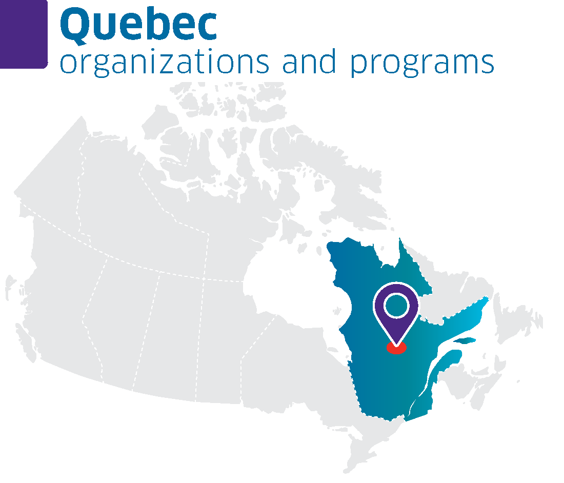 A map of Canada with the province of Québec highlighted