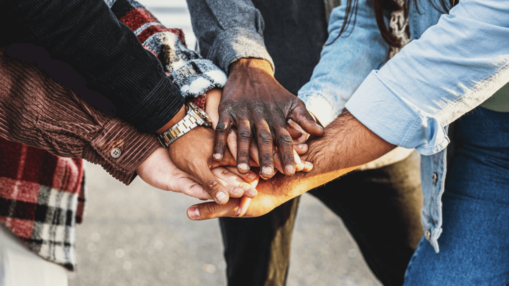 hands coming together